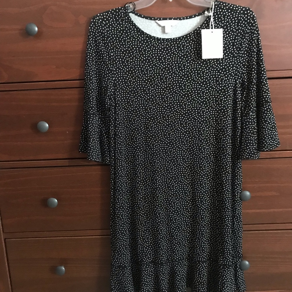 Lauren Conrad NWT Black Polka Dot Dress